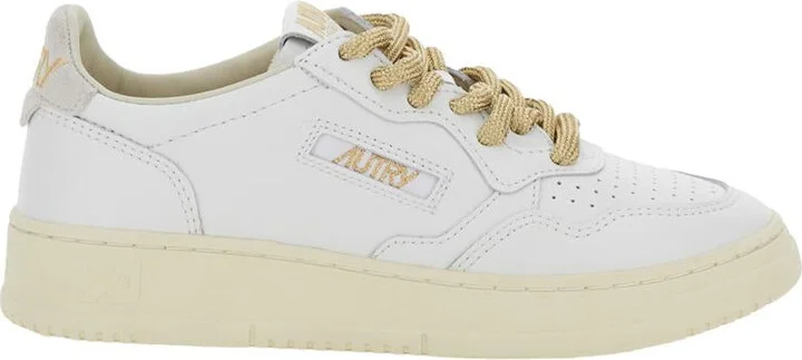 “Medalist” White Low Top Sneakers With Lace-Up Closure In Leather Woman