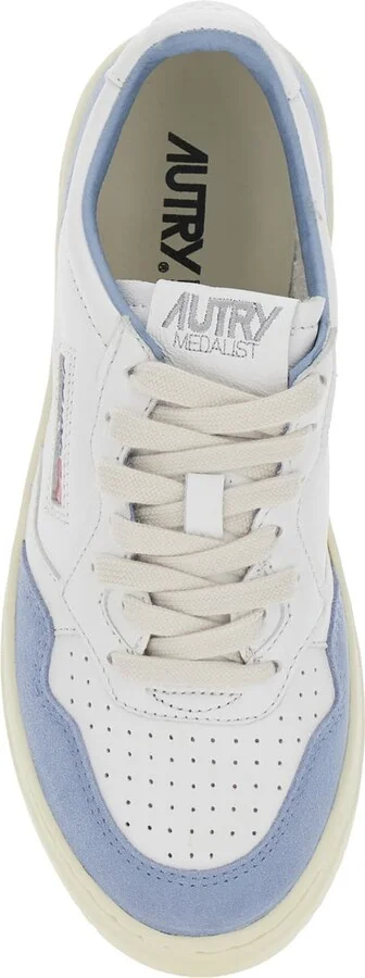 'medalist' White Low Top Sneakers With Logo Detail In Leather And Suede Woman - Image 4
