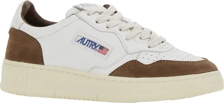 'medalist' White Low Top Sneakers With Logo Detail In Leather And Suede Woman - Image 2