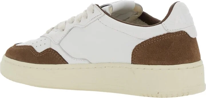 'medalist' White Low Top Sneakers With Logo Detail In Leather And Suede Woman - Image 3
