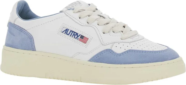 'Medalist' White Low Top Sneakers With Logo Detail In Leather And Suede Woman - Image 2