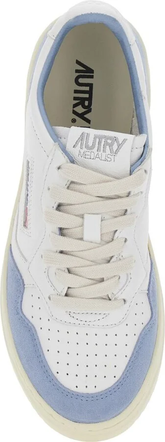 'Medalist' White Low Top Sneakers With Logo Detail In Leather And Suede Woman - Image 4