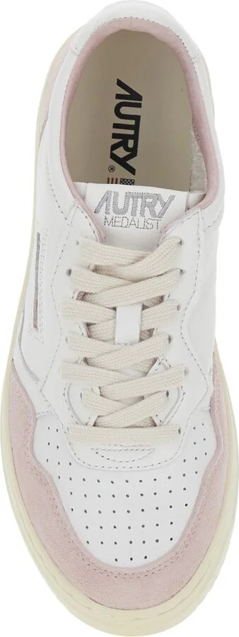 'Medalist' White Low Top Sneakers With Logo Detail In Leather And Suede Woman - Image 3