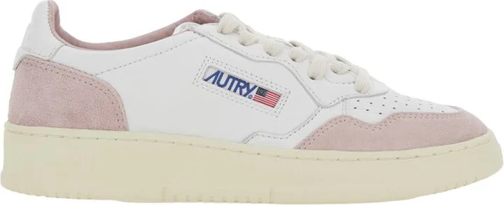 'Medalist' White Low Top Sneakers With Logo Detail In Leather And Suede Woman - Image 4