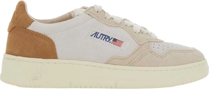 'Medalist' White Low Top Sneakers With Logo Detail In Leather And Suede Woman - Image 4