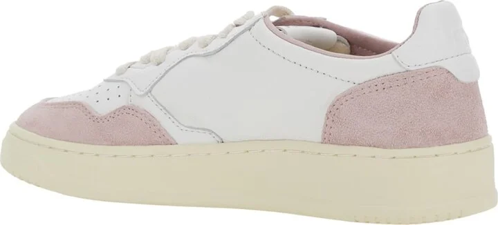 'medalist' White Low Top Sneakers With Logo Detail In Leather And Suede Woman - Image 2