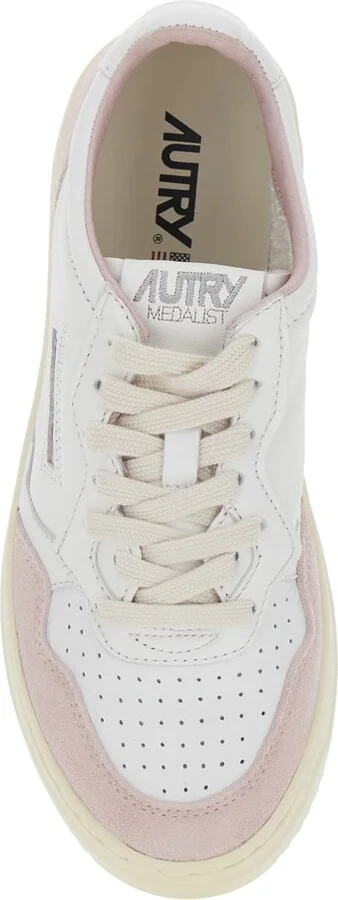 'medalist' White Low Top Sneakers With Logo Detail In Leather And Suede Woman - Image 3