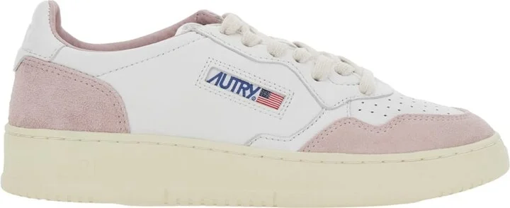 'medalist' White Low Top Sneakers With Logo Detail In Leather And Suede Woman - Image 4