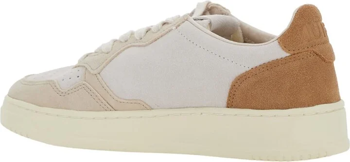 'medalist' White Low Top Sneakers With Logo Detail In Leather And Suede Woman - Image 2