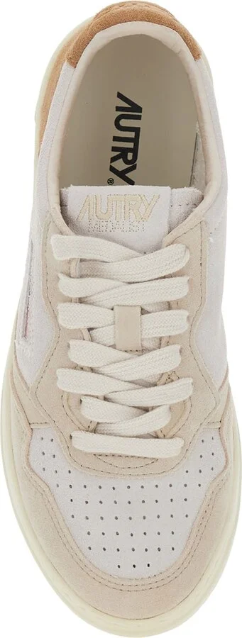 'medalist' White Low Top Sneakers With Logo Detail In Leather And Suede Woman - Image 3