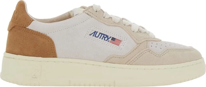 'medalist' White Low Top Sneakers With Logo Detail In Leather And Suede Woman - Image 4