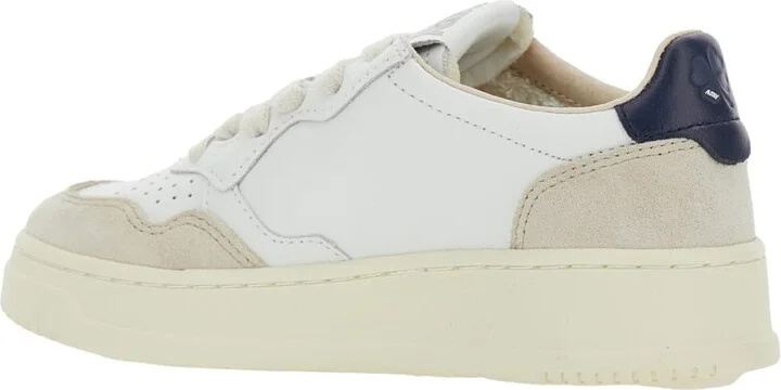 'medalist' White Low Top Sneakers With Logo Patch On The Side And Perforated Panels In Leather Boy - Image 3