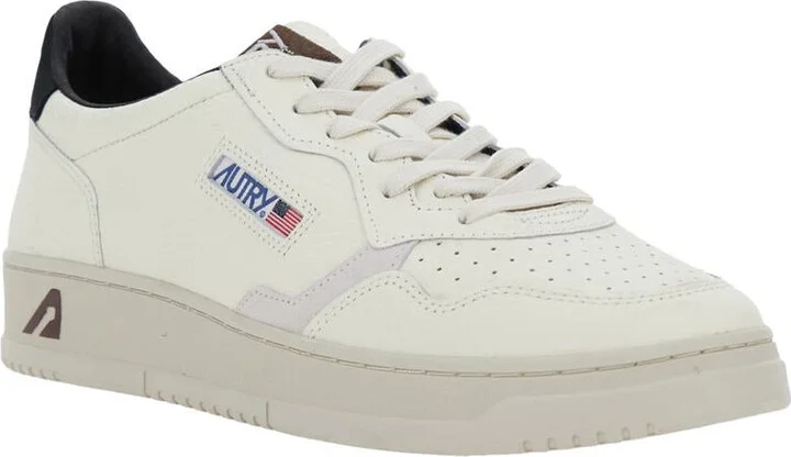 'Medalist' White Low Top Sneakers With Logo Patch On Tongue And Side And Logo Lettering On The Heel In Leather Man - Image 2
