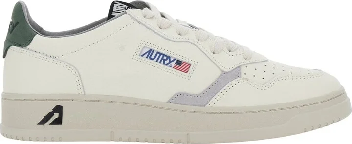 'medalist' White Low Top Sneakers With Logo Patch On Tongue And Side And Logo Lettering On The Heel In Leather Man