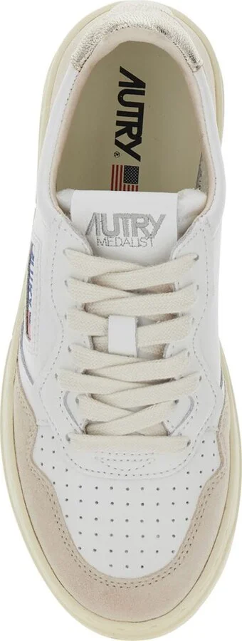 'Medalist' White Low Top Sneakers With Logo Patch On Tongue And Side In Leather Blend Woman - Image 3