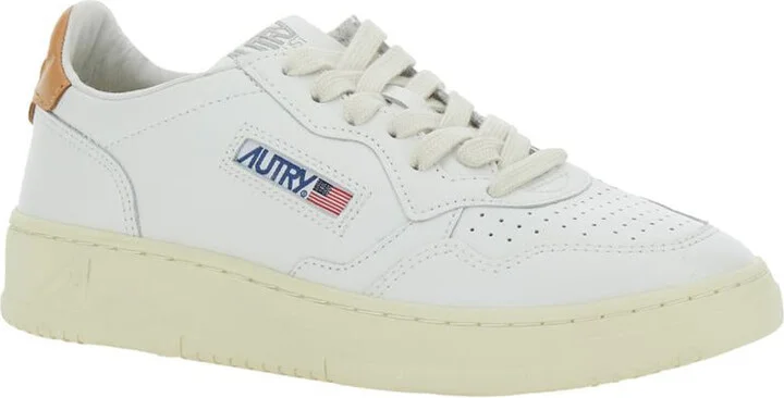 'Medalist' White Low Top Sneakers With Logo Patch On Tongue And Side In Leather Woman - Image 2