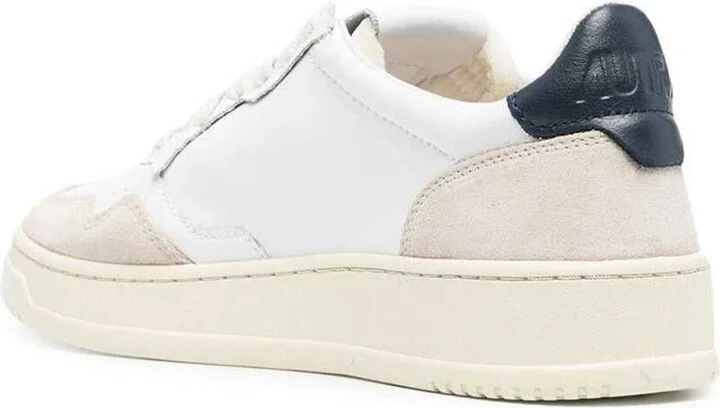 'Medalist' White Low Top Sneakers With Suede Inserts And Contrasting Heel Tab In Leather Man - Image 3