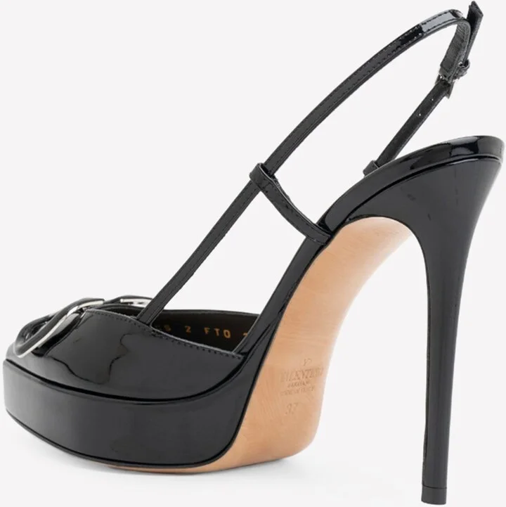 Medallion 130 Leather Slingback Pumps - Image 2
