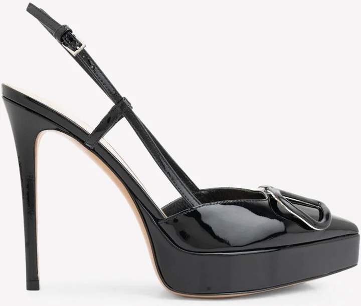 Medallion 130 Leather Slingback Pumps