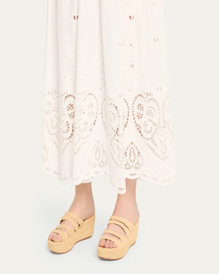 Medi Raffia Wedge Slide Sandals - Image 4