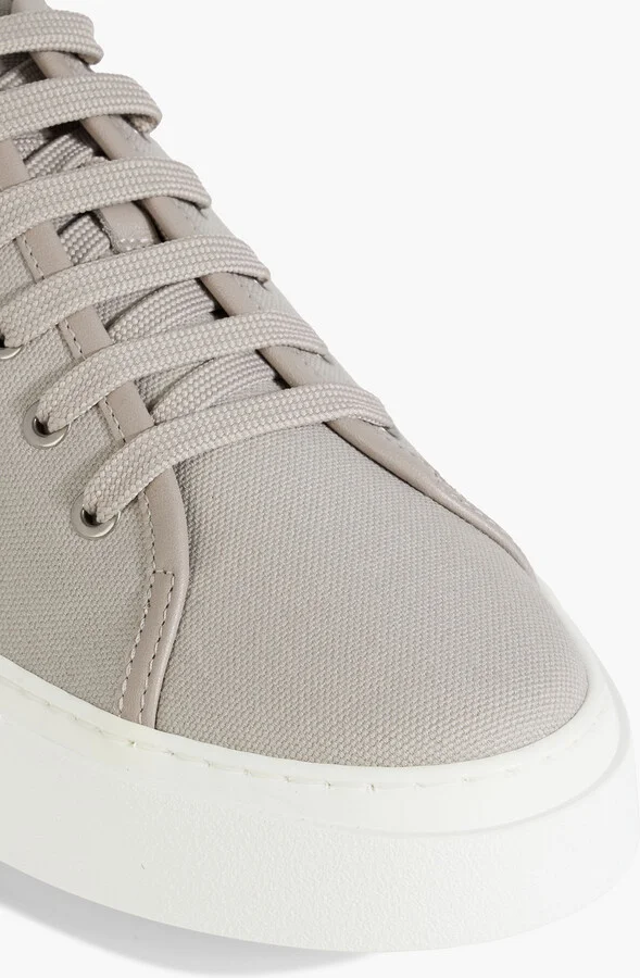 Mediterre logo-appliquéd leather-trimmed canvas sneakers - Image 4