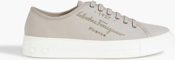 Mediterre logo-appliquéd leather-trimmed canvas sneakers