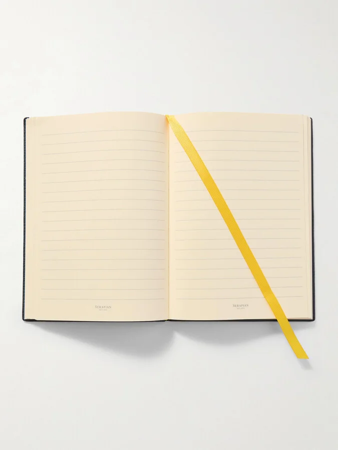 Medium Logo-Print Full-Grain Leather Notebook - Image 2