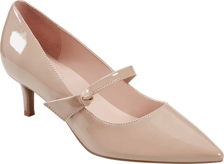 Medley Mary Jane Pointed Toe Kitten Heel Pump