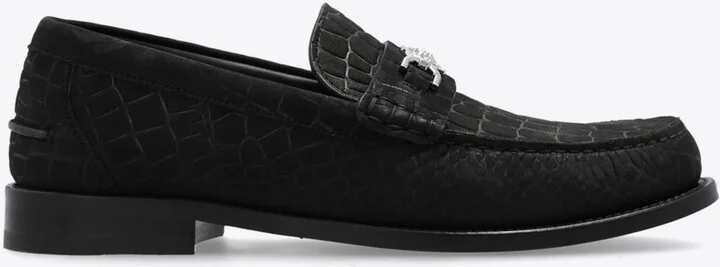 Medusa '95 Croc-Embossed Leather Loafers