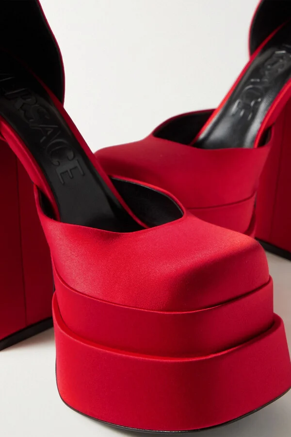 Medusa Aevitas embellished satin platform pumps - Image 4