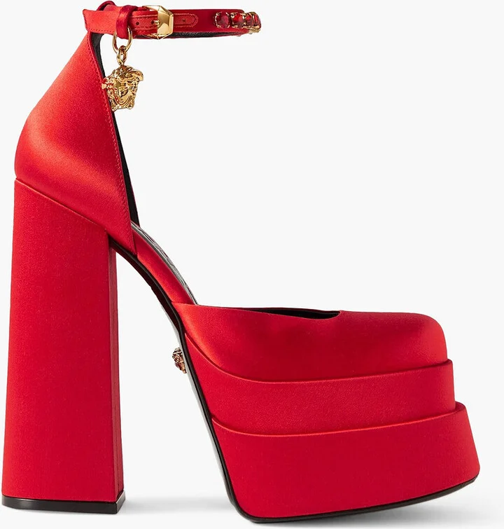 Medusa Aevitas embellished satin platform pumps