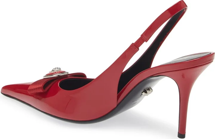 Medusa Bow Pointed Toe Slingback Pump - Image 2
