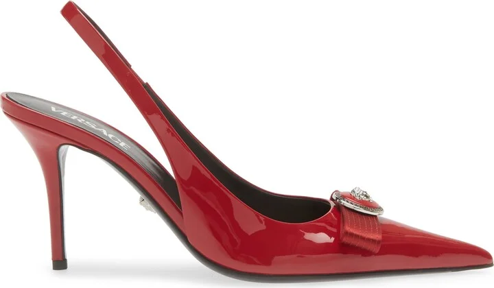 Medusa Bow Pointed Toe Slingback Pump - Image 3