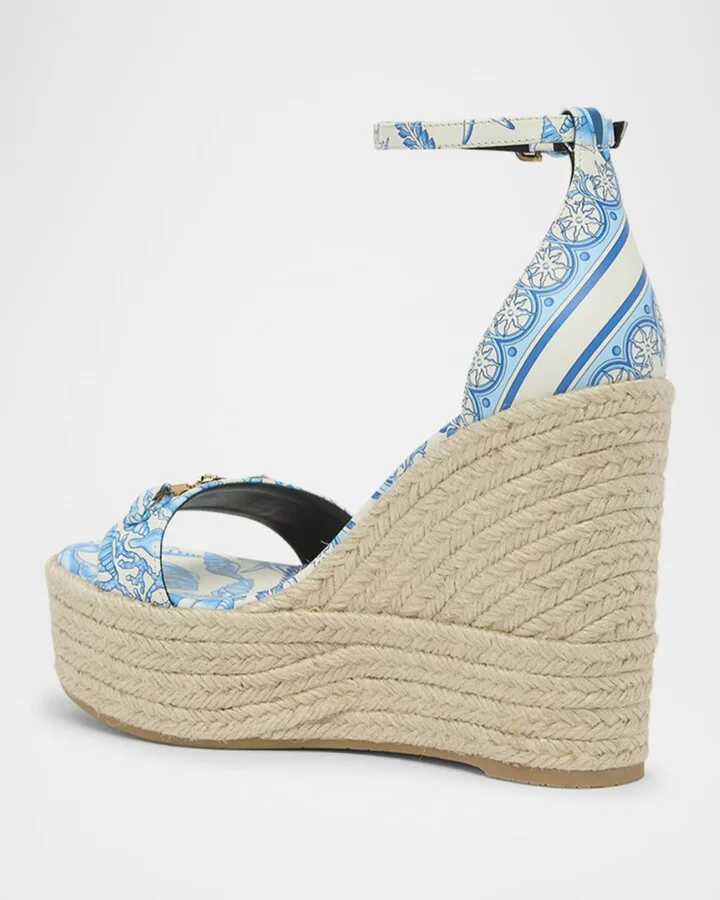 Medusa Calfskin Leather Espadrilles - Image 4