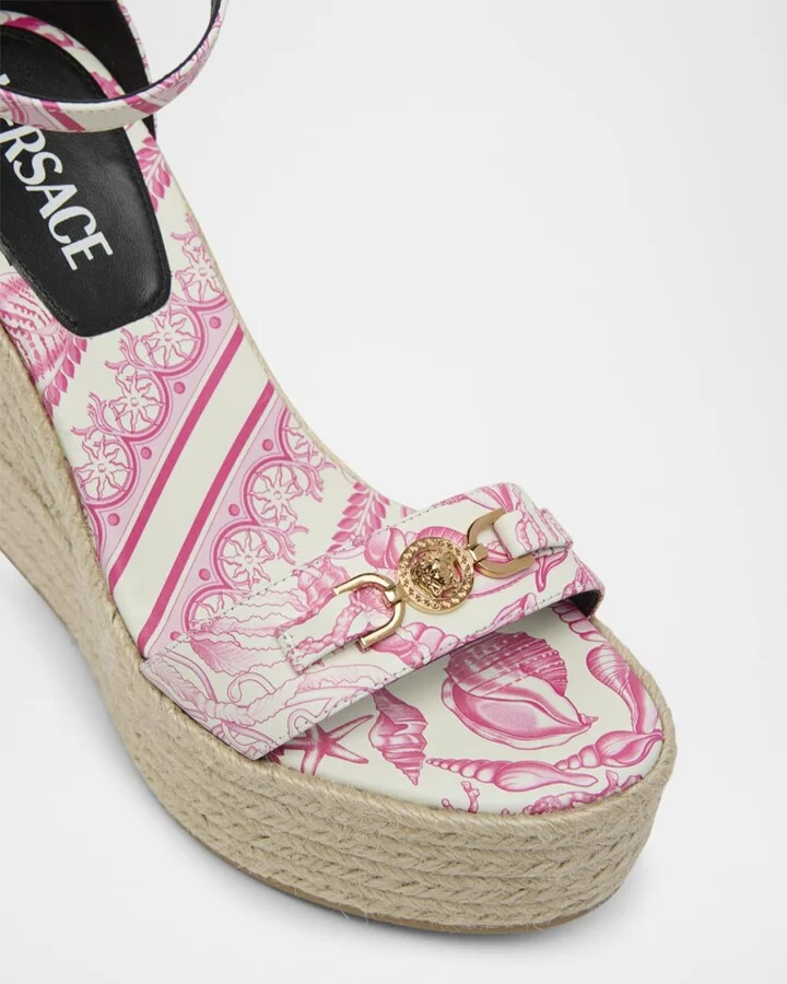 Medusa Calfskin Leather Espadrilles - Image 6