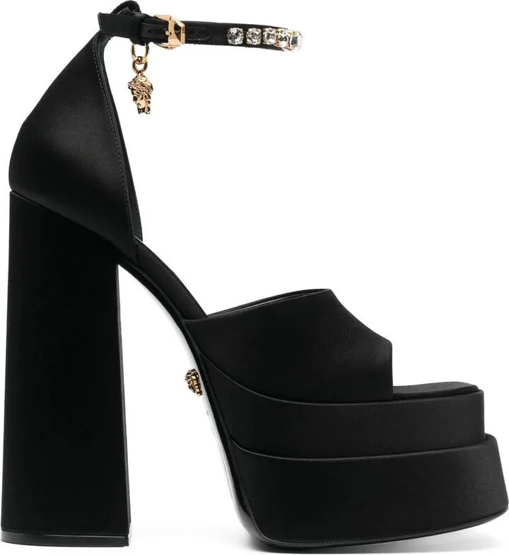 Medusa charm platform sandals