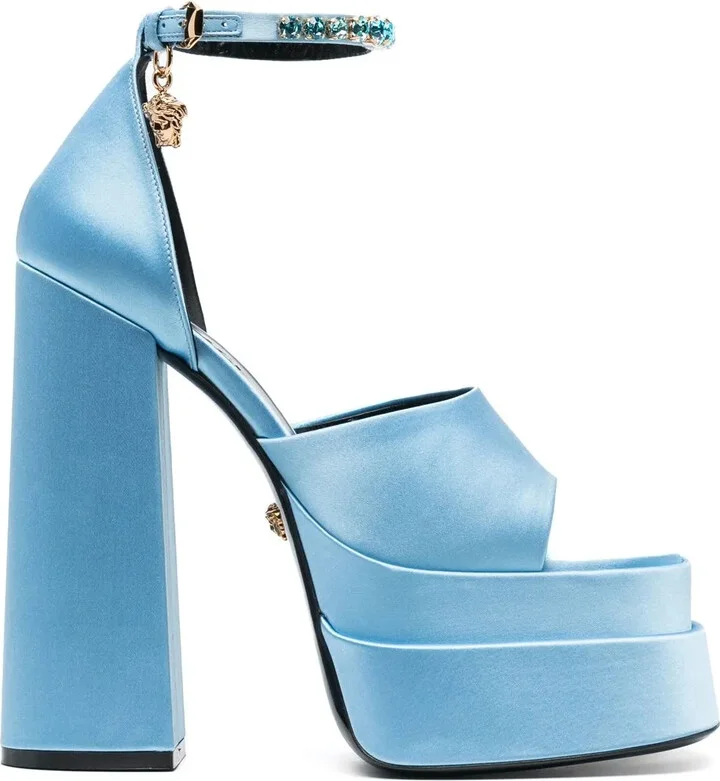 Medusa charm platform sandals
