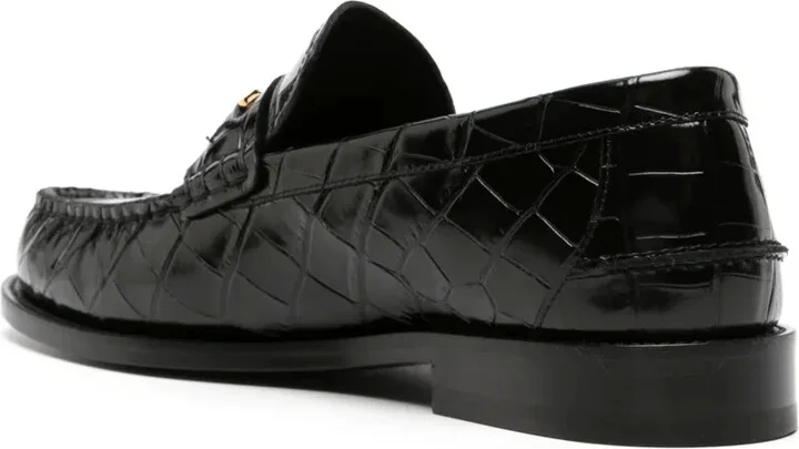 Medusa crocodile-embossed leather loafers - Image 3