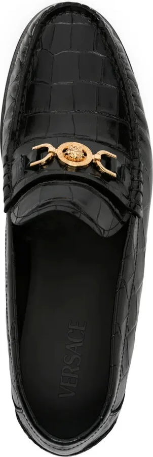 Medusa crocodile-embossed leather loafers - Image 4