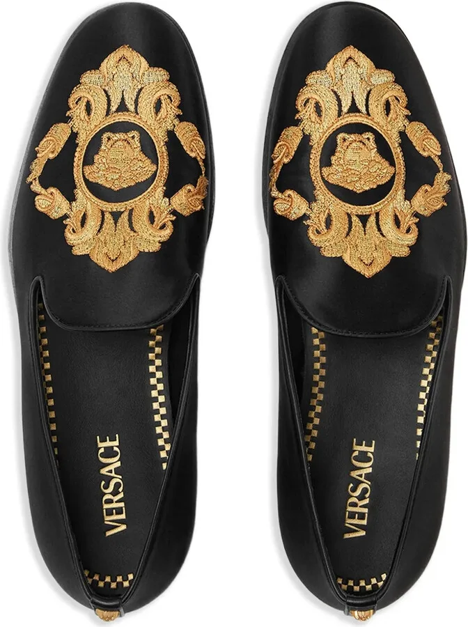 Medusa Head embroidered loafers - Image 3