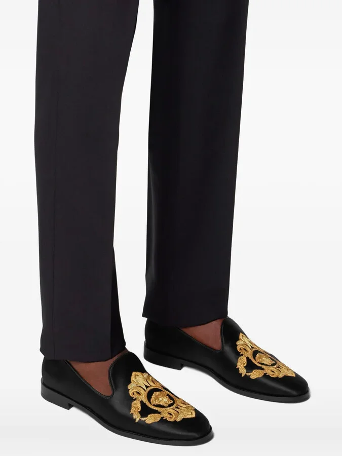 Medusa Head embroidered loafers - Image 4