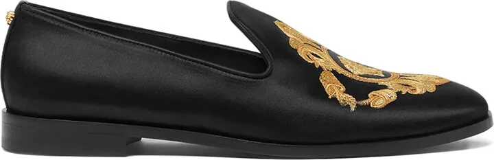 Medusa Head embroidered loafers