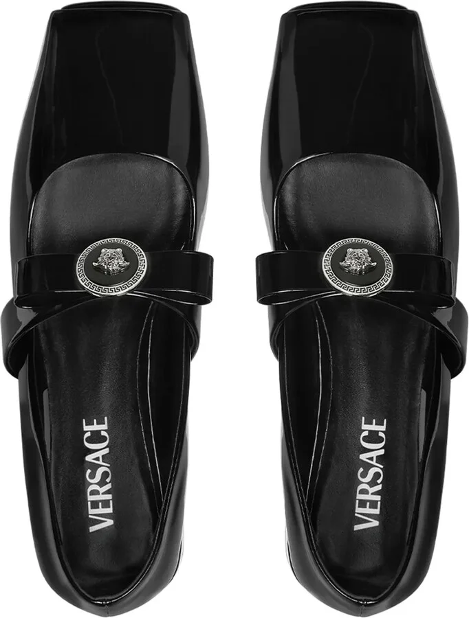 Medusa-head leather ballerina shoes - Image 3