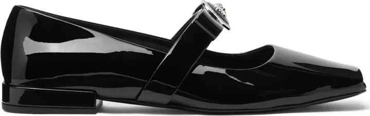 Medusa-head leather ballerina shoes