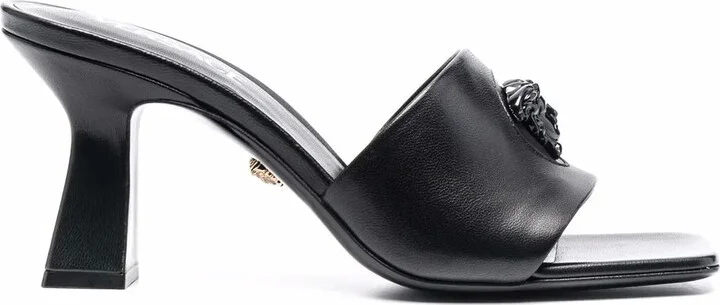 Medusa-head leather sandals