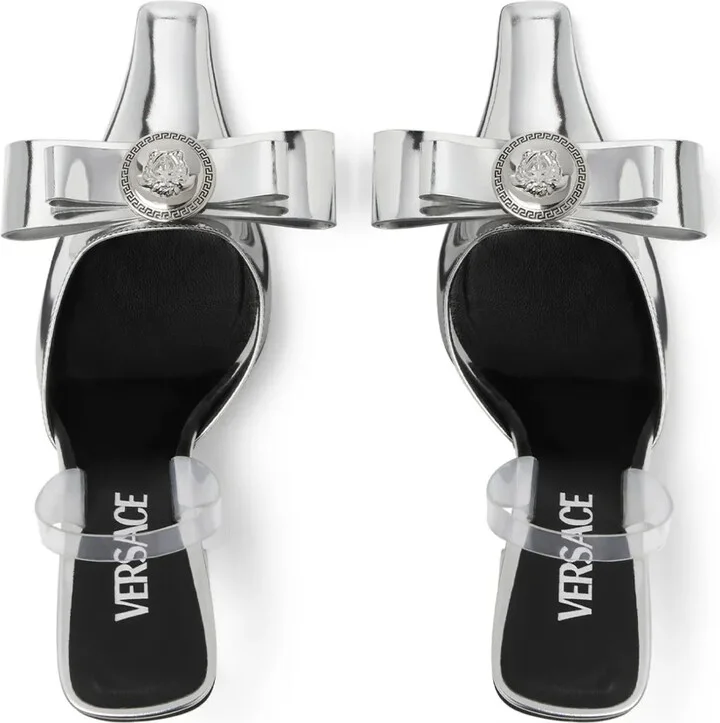 Medusa Head metallic leather pumps - Image 4