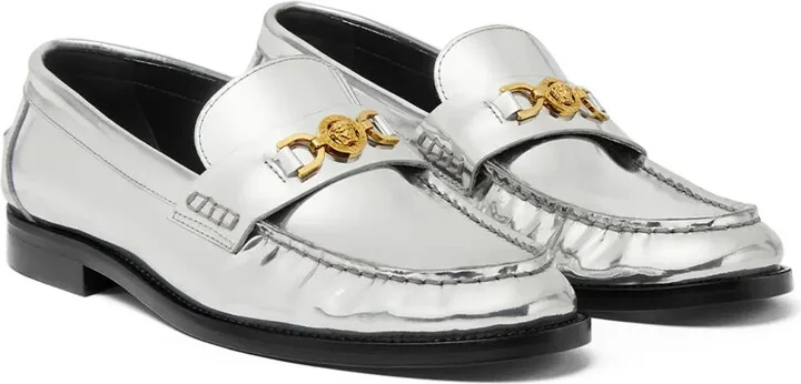 Medusa metallic leather loafers - Image 2