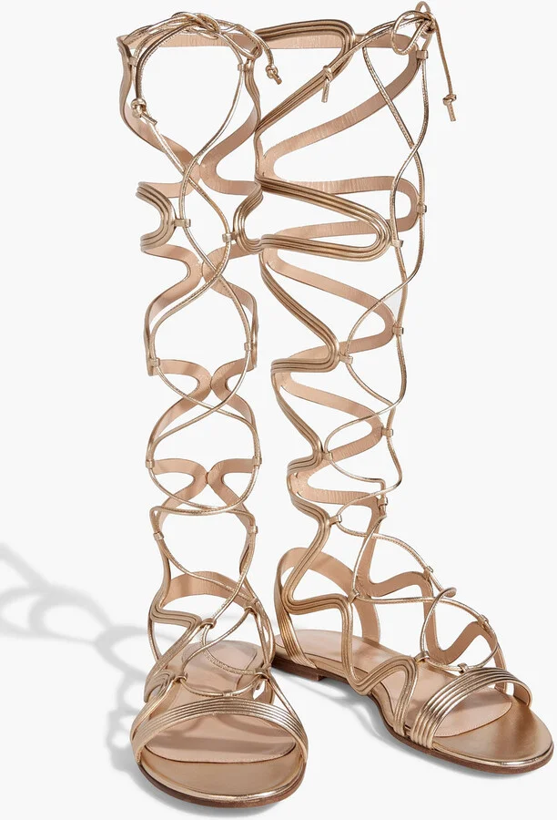 Medusa metallic leather sandals - Image 2