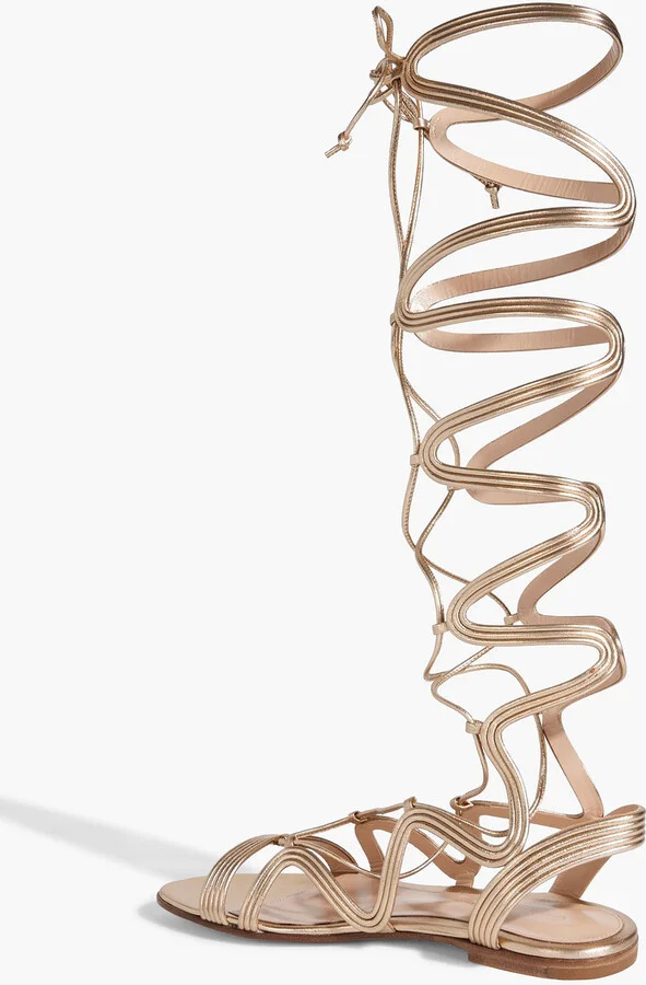 Medusa metallic leather sandals - Image 3
