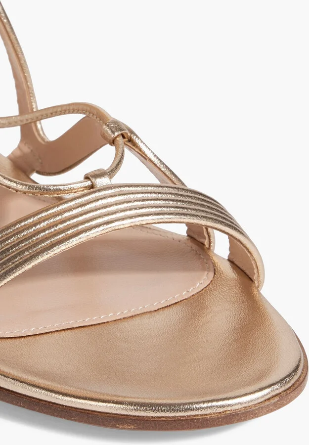 Medusa metallic leather sandals - Image 4